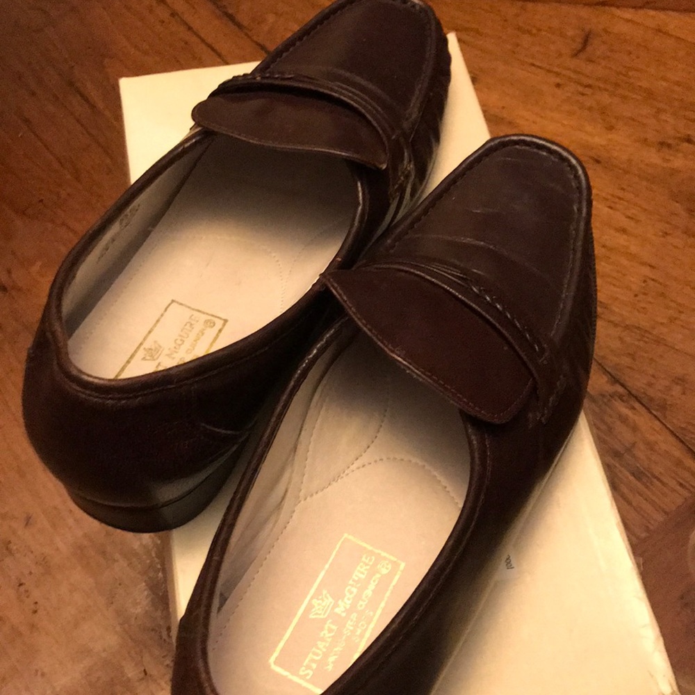 Men’s Brown Leather Loafers - EEE WIDE SHOE